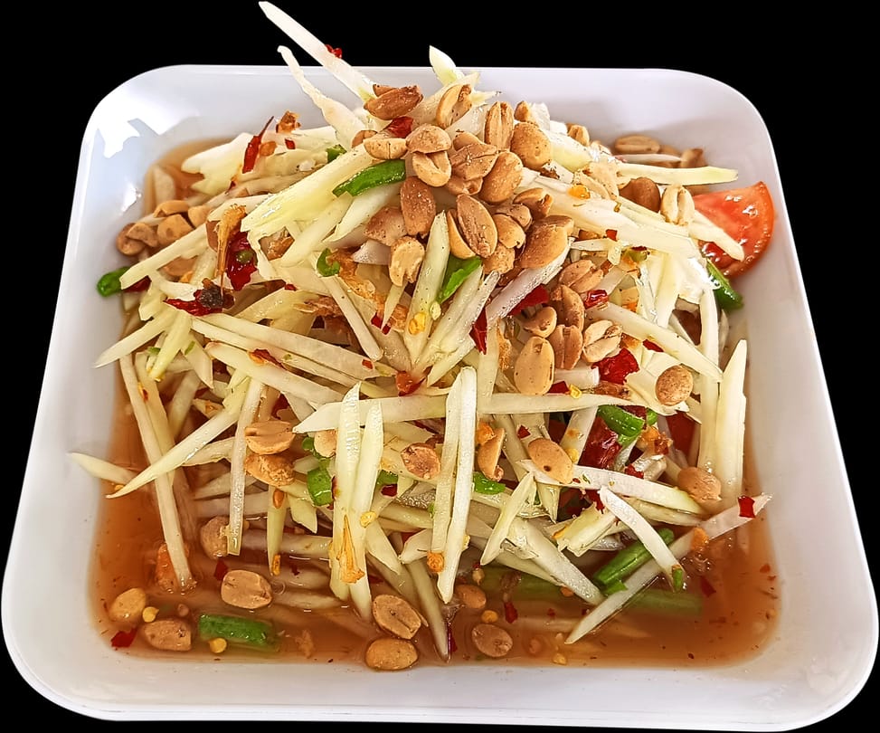 Thai papaya salad, pounded to order